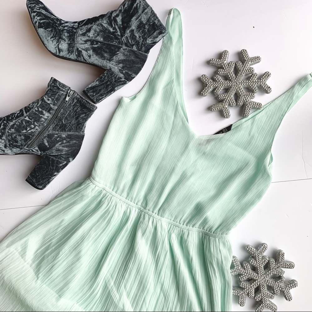 Zara Mint Green Dress Size Medium Sleeveless